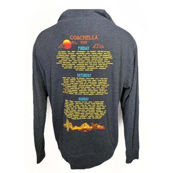 Coachella Festival 2018 Beyonce The Weeknd Eminem Full Zip Hoodie Men's LARGE - Picture 1 of 9